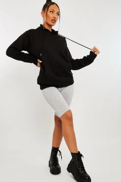Rebellious Fashion Black Soft Fleece Hoodie - Maia