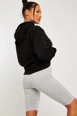 Rebellious Fashion Black Soft Fleece Hoodie - Maia