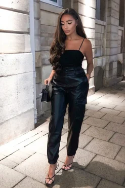 Rebellious Fashion Black Square Neck Slinky Bodysuit - Sadie