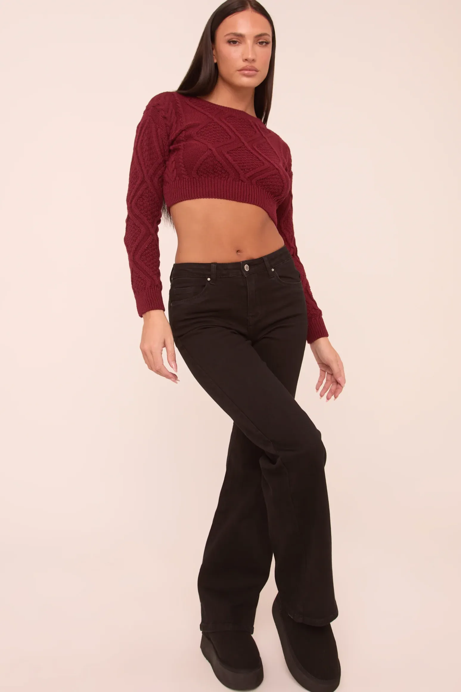 Rebellious Fashion Black Stretch Mid Waist Straight Leg Denim Jeans - Rey
