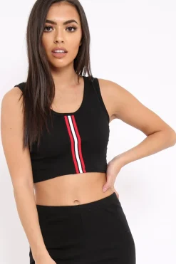 Rebellious Fashion Black Striped Loungewear Set - Ginny