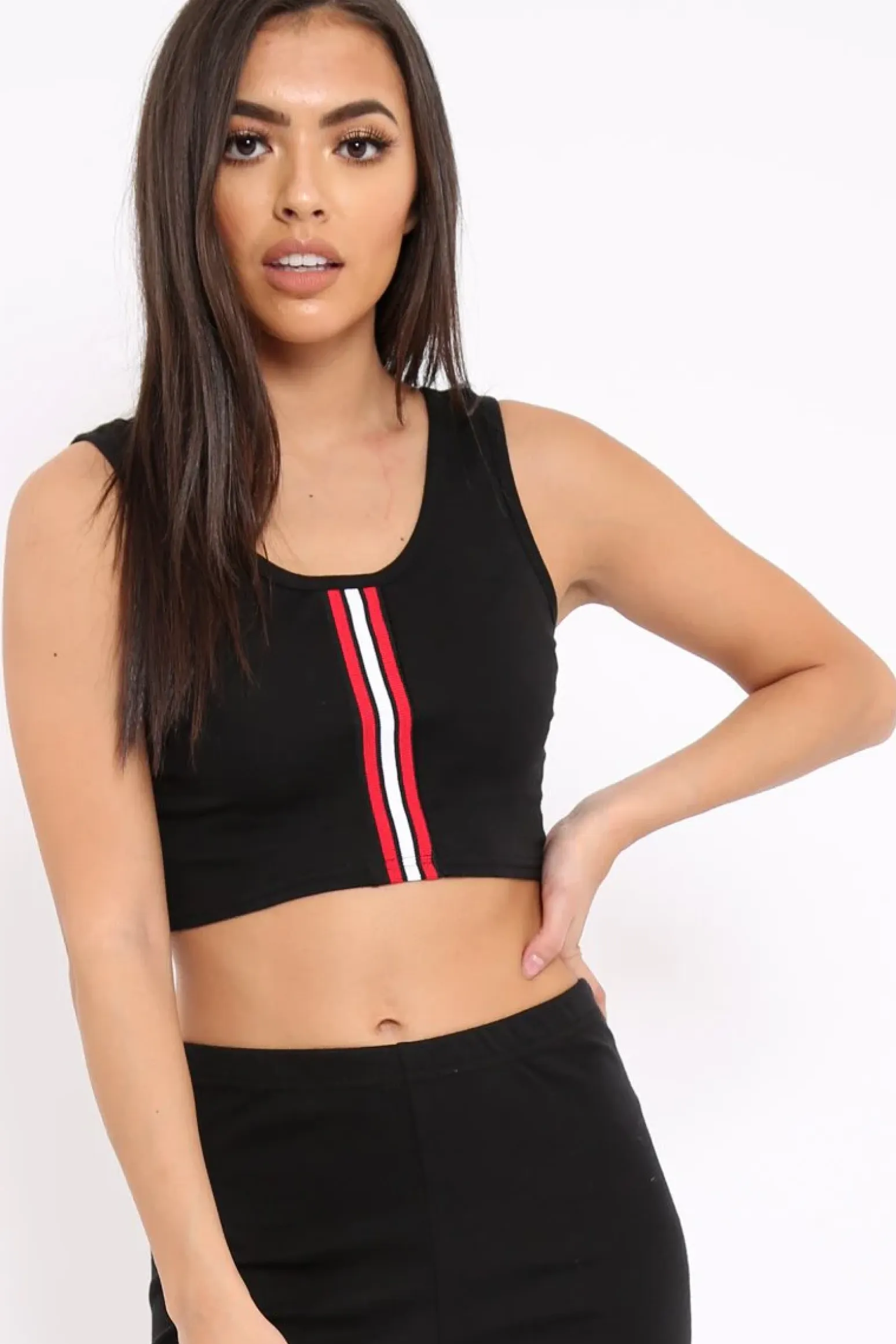 Rebellious Fashion Black Striped Loungewear Set - Ginny