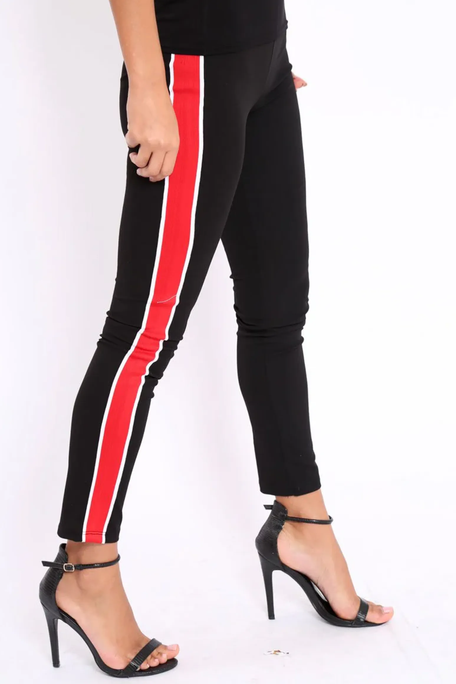 Rebellious Fashion Black Stripe Tracksuit Bottoms - Penina