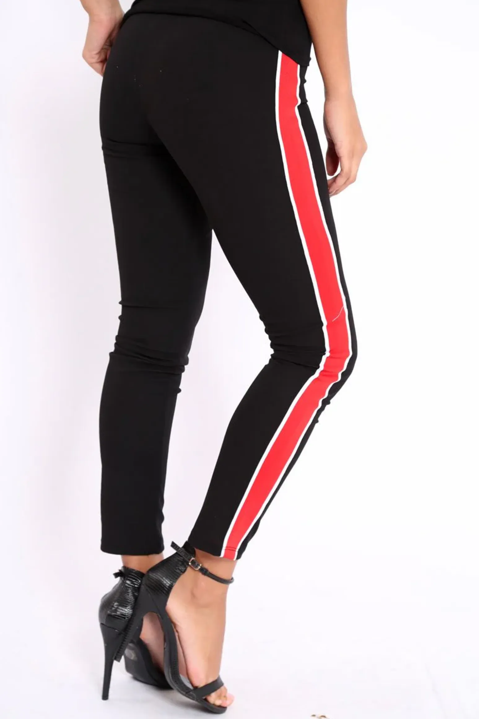 Rebellious Fashion Black Stripe Tracksuit Bottoms - Penina