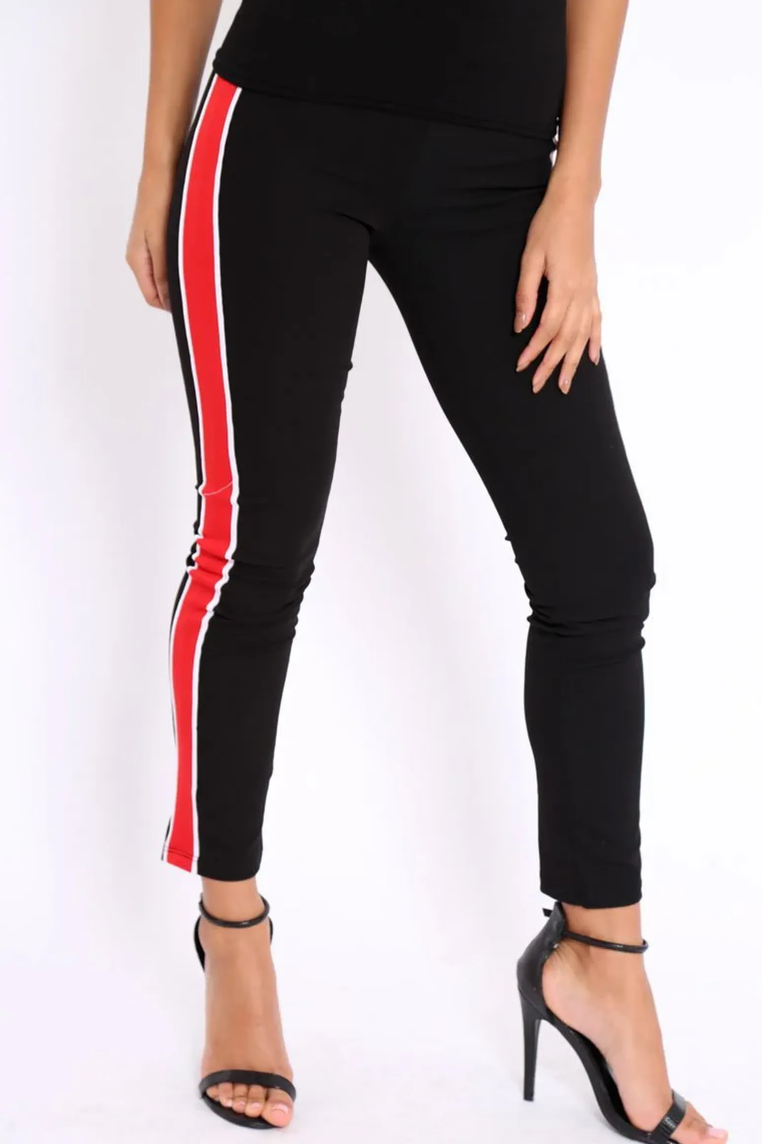 Rebellious Fashion Black Stripe Tracksuit Bottoms - Penina