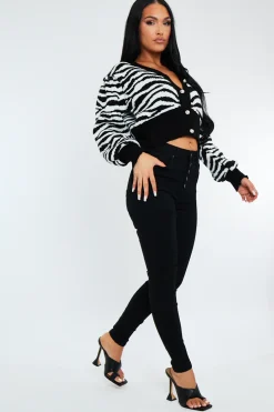 Rebellious Fashion Black Super Stretch Button Front Skinny Jeans - Jady