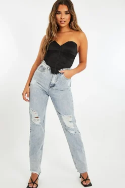 Rebellious Fashion Black Taffeta Sheen Finish Corset Top - Arami