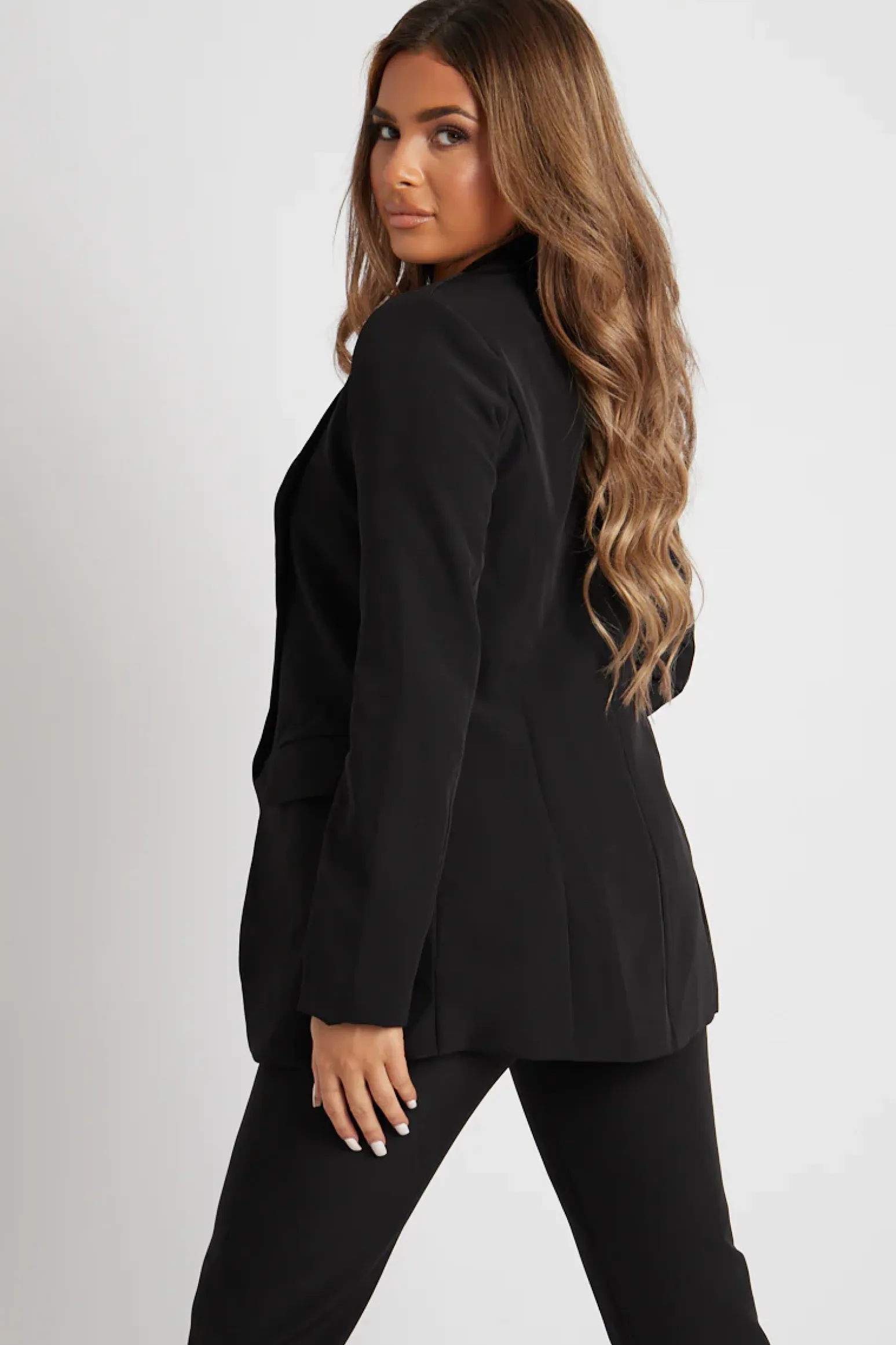 Rebellious Fashion Black Tailored Blazer And Trouser Set - Raea