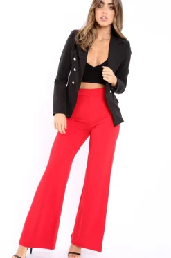 Rebellious Fashion Black Tailored Blazer with Silver Button Detailing - Rhetta