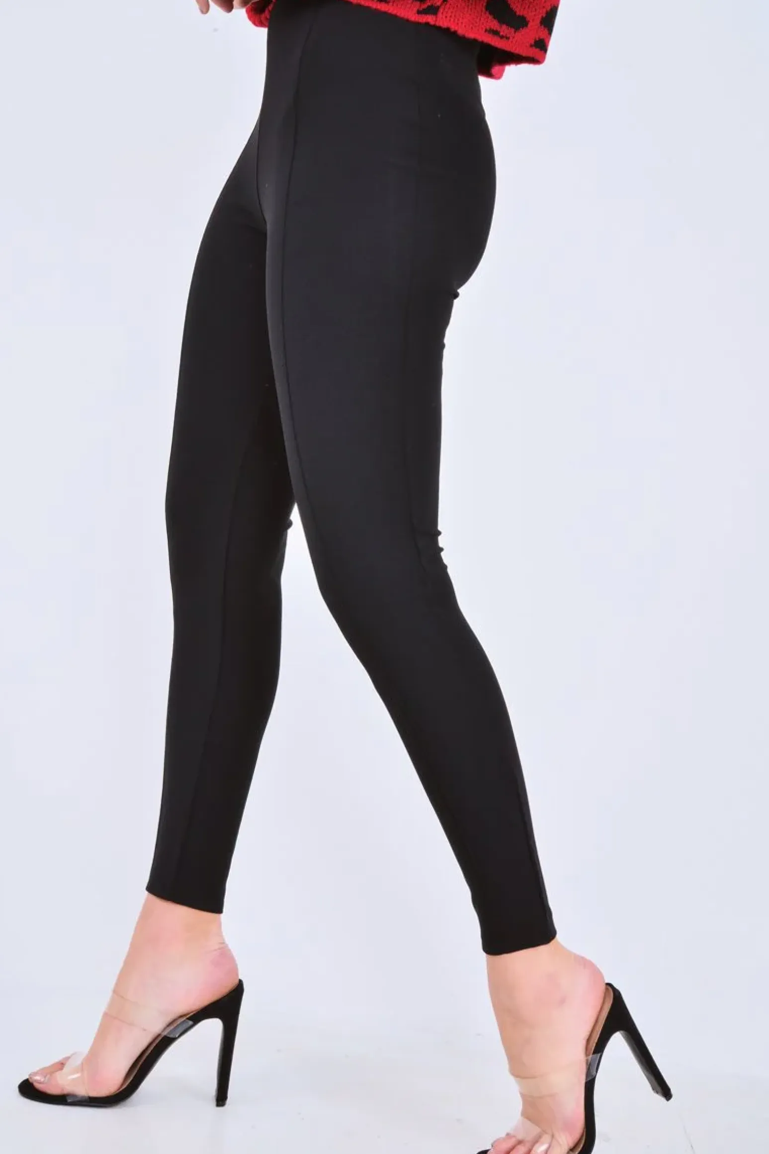 Rebellious Fashion Black Tapered Trousers With Silver Buckle - Zyana