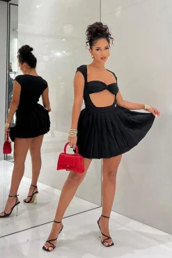 Rebellious Fashion Black Tennis Mini Skirt - Giselle
