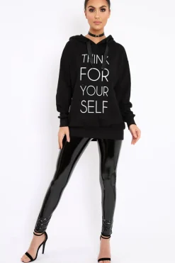 Rebellious Fashion Black Think For Yourself Jumper - Acie