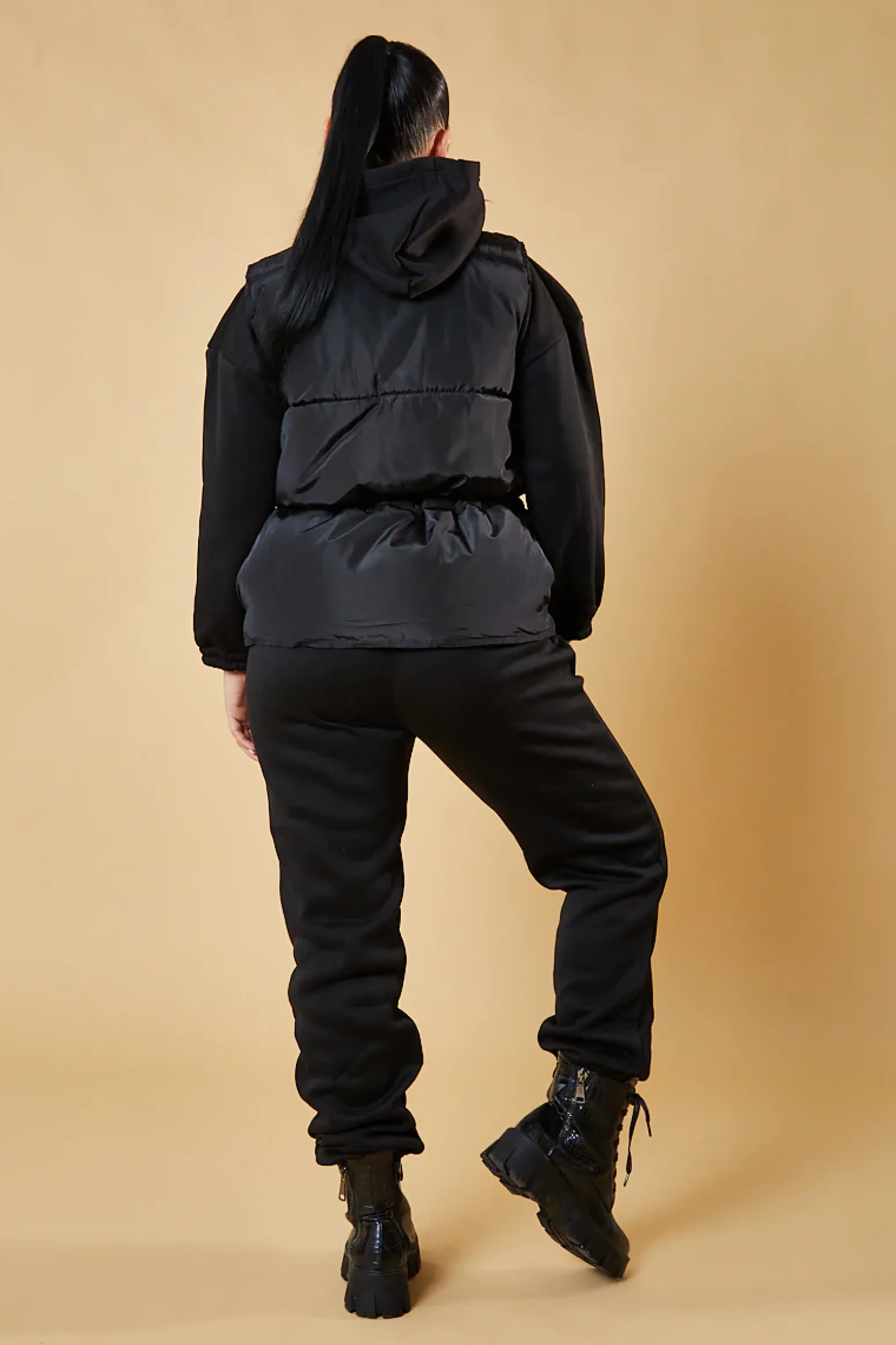 Rebellious Fashion Black Toggle Detail Cropped Gilet - Florence