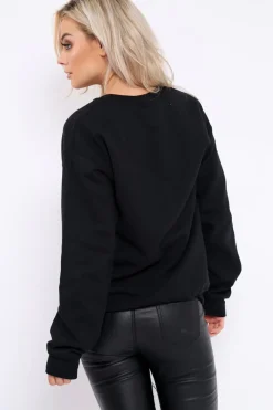 Rebellious Fashion Black Tokyo Slogan Sweatshirt - Lilah