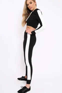 Rebellious Fashion Black Tracksuit with White Stripe - Sascha