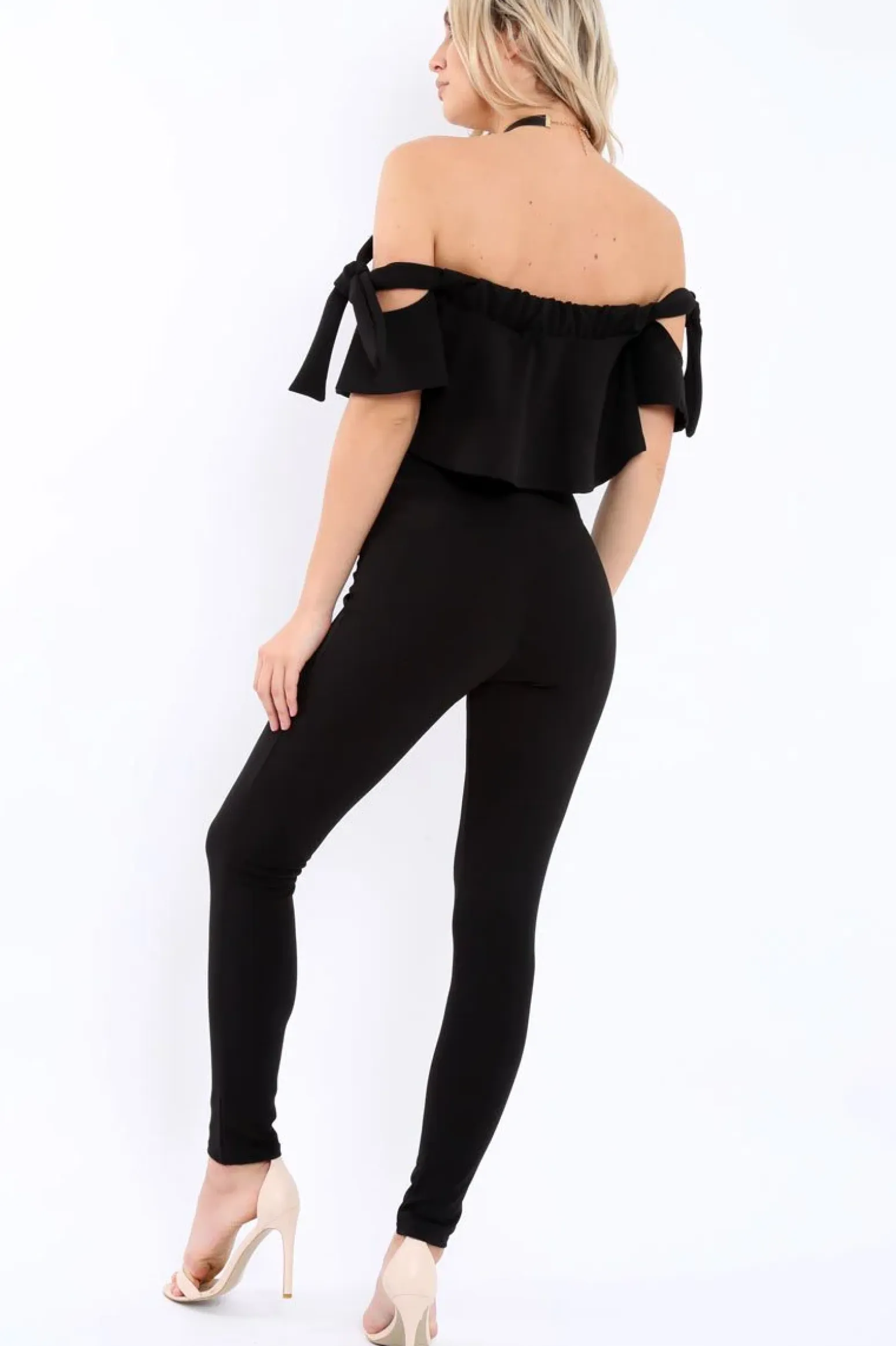 Rebellious Fashion Black Trousers and Crop Top Co-ord - Daizy