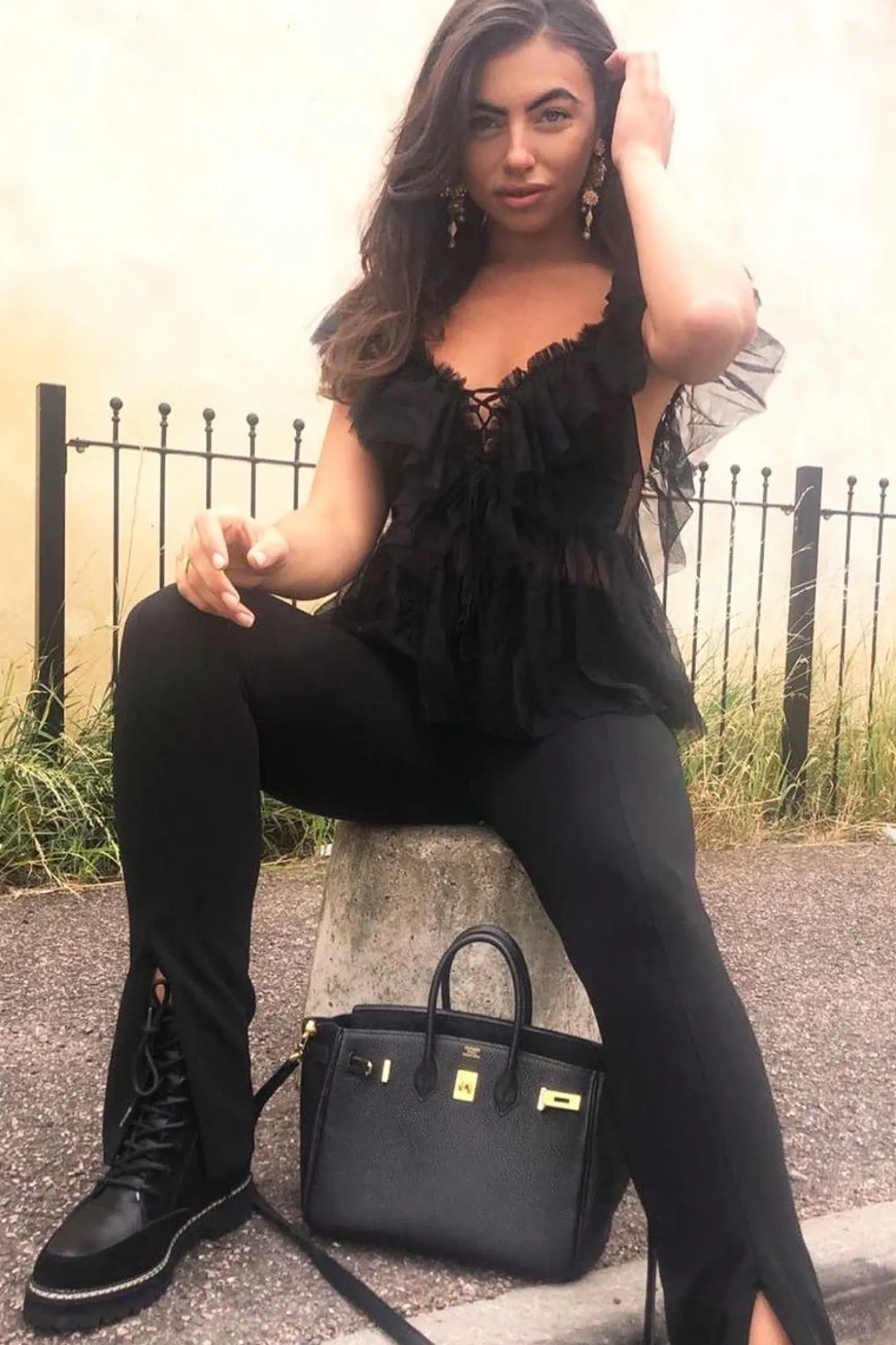 Rebellious Fashion Black Tulle Ruffle Bodysuit - Irelia