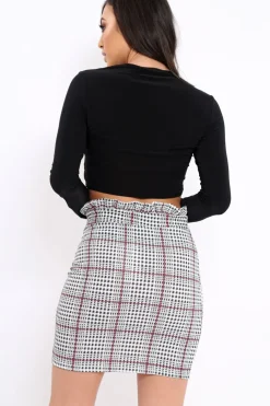 Rebellious Fashion Black Twist Knot Front Crop Top - Keely
