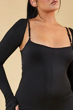 Rebellious Fashion Black Two Piece Long Sleeve Jumpsuit - Ella