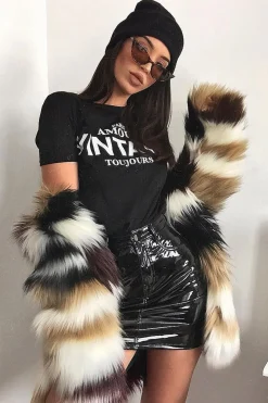 Rebellious Fashion Black Vinyl Mini Skirt - Betzy