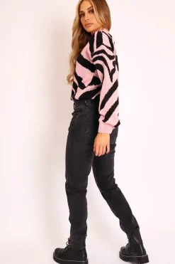 Rebellious Fashion Black Wash Belted Straight Leg Jeans - Crosley