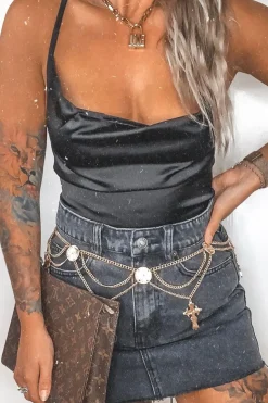Rebellious Fashion Black Wash Denim Raw Edge Mini Skirt - Misty