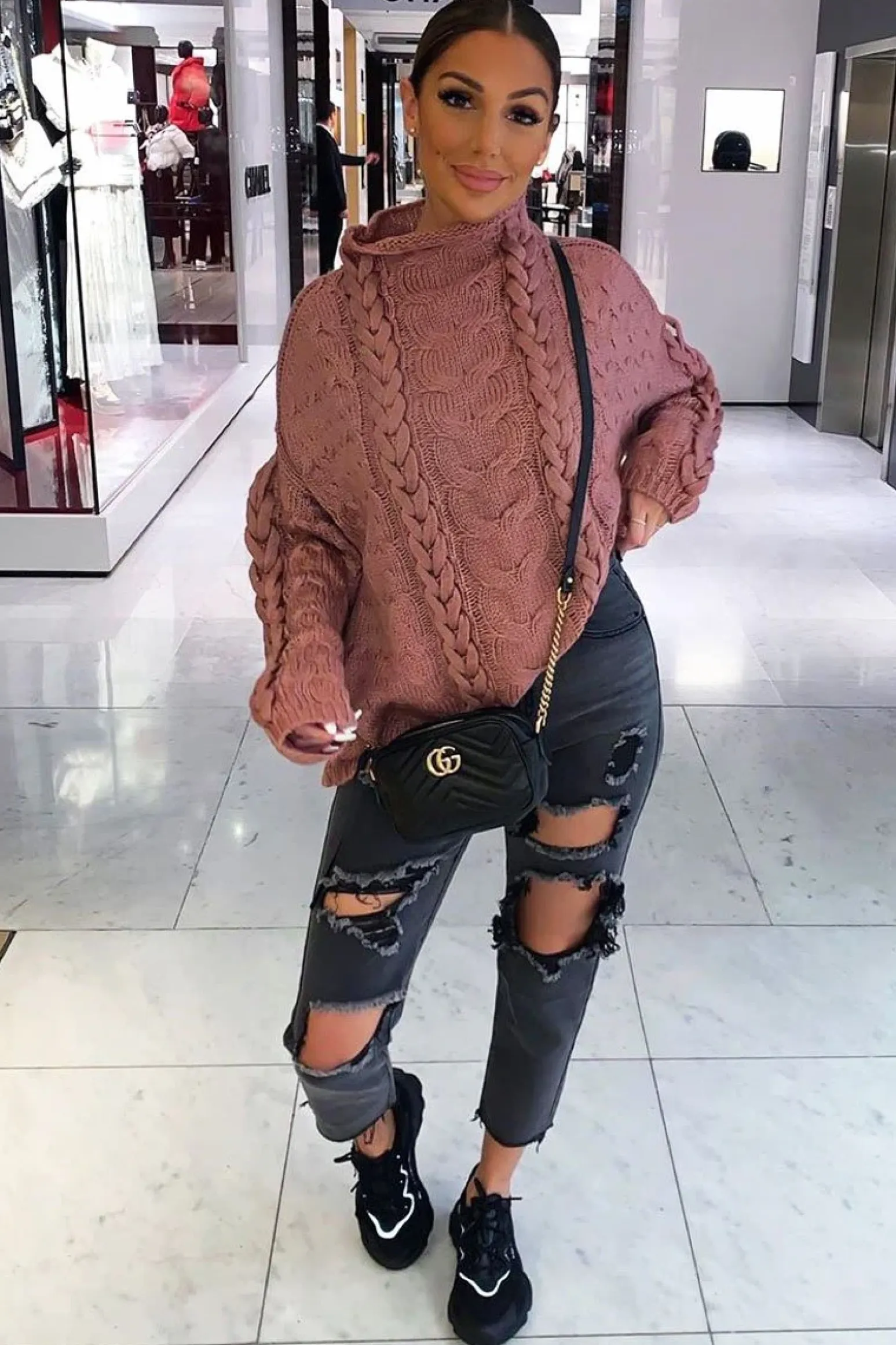 Rebellious Fashion Black Washed Denim Extreme Distressed Mom Jeans - Elara