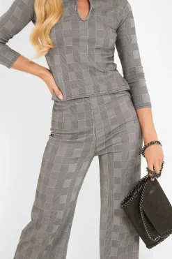 Rebellious Fashion Black White Check Keyhole Top Culotte Co-Ord - Raelinn