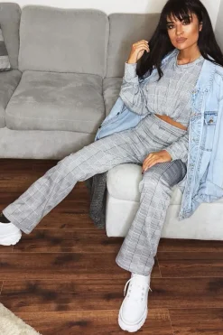 Rebellious Fashion Black White Check Sweatshirt Tracksuit - Kailey