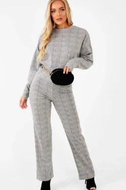 Rebellious Fashion Black White Check Sweatshirt Tracksuit - Kailey