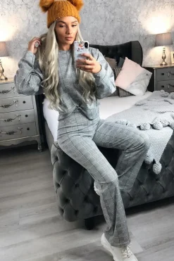 Rebellious Fashion Black White Check Sweatshirt Tracksuit - Kailey