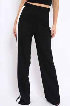 Rebellious Fashion Black with White Side Stripe Co-ord - Michelle