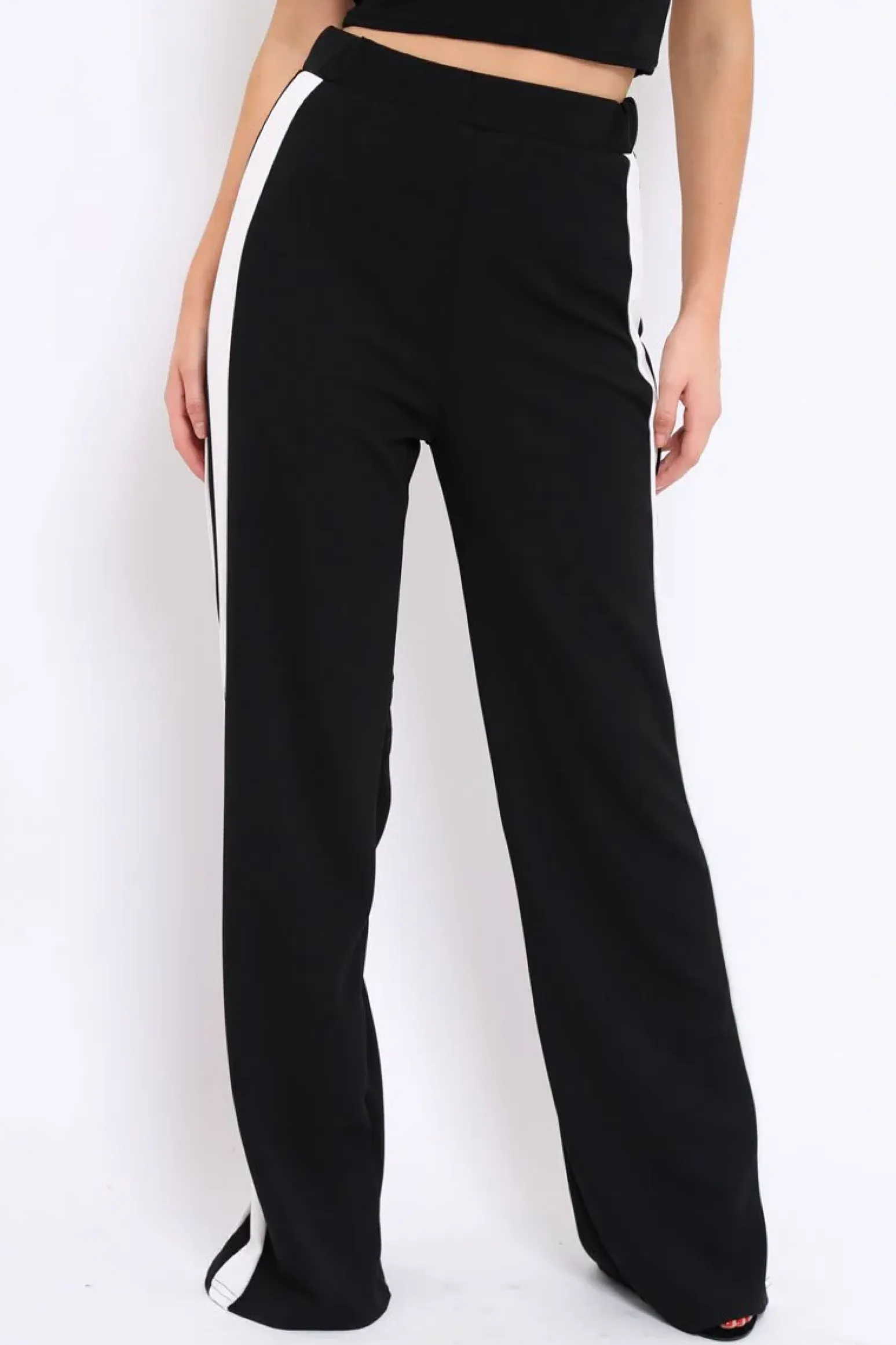 Rebellious Fashion Black with White Side Stripe Co-ord - Michelle