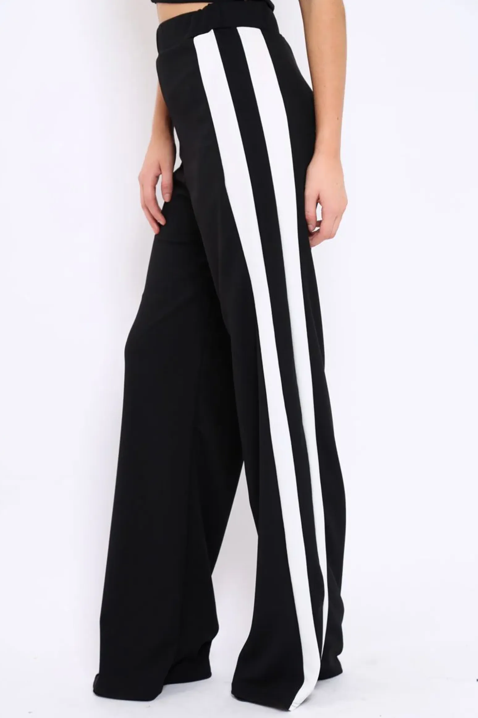 Rebellious Fashion Black with White Side Stripe Co-ord - Michelle