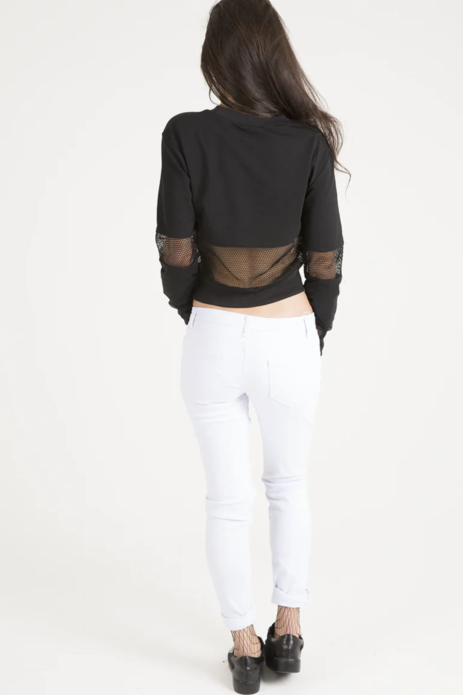 Rebellious Fashion Black Worst Behavior Slogan Cropped Jumper - Adina