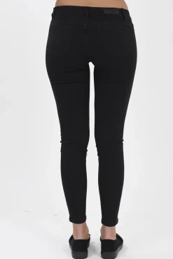 Rebellious Fashion Black Zip Detail Jeans - Polly