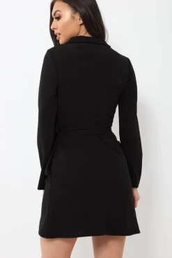 Rebellious Fashion Black Zip Front Blazer - Isla