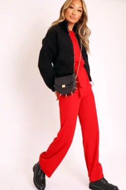 Rebellious Fashion Black Zip Front Teddy Jacket - Elena