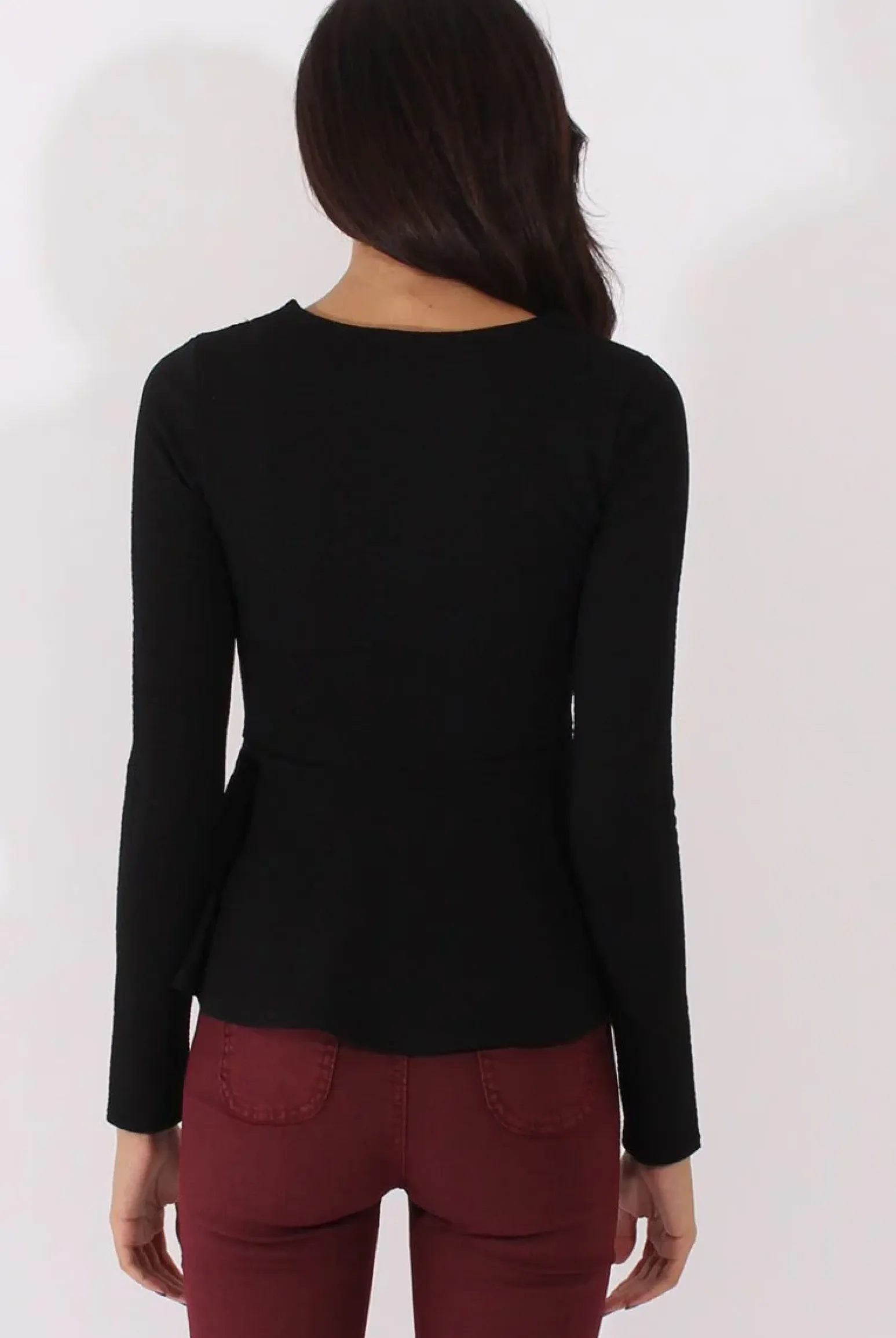 Rebellious Fashion Black Zip Textured Peplum Jacket - Honor