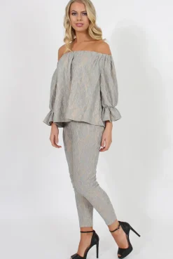 Rebellious Fashion Blue and Nude Lace Two Piece - Nicole