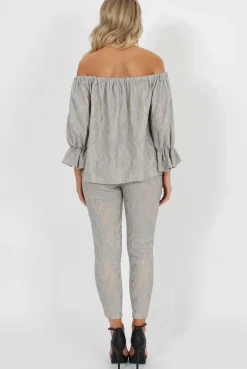 Rebellious Fashion Blue and Nude Lace Two Piece - Nicole