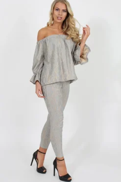 Rebellious Fashion Blue and Nude Lace Two Piece - Nicole
