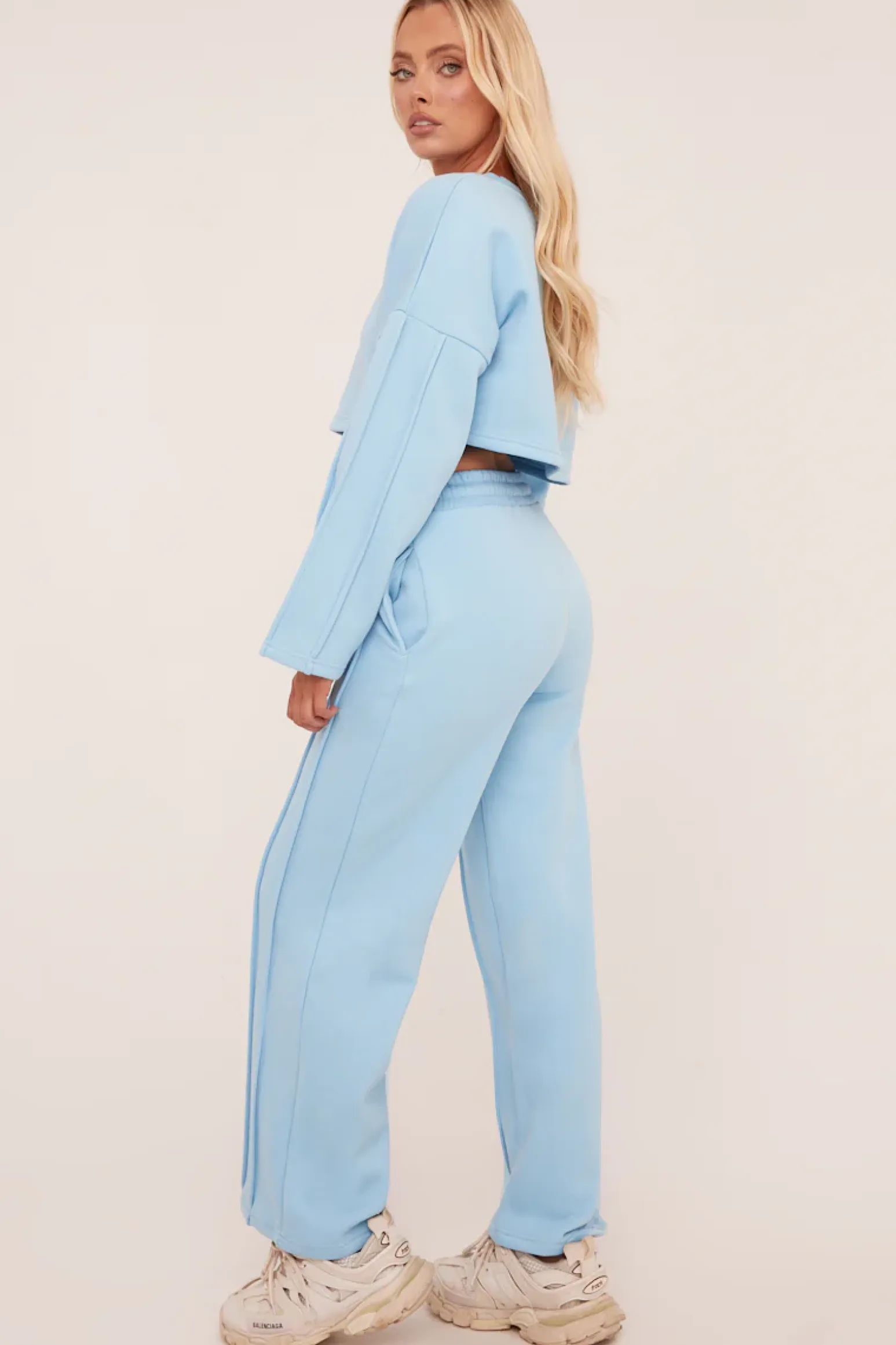 Rebellious Fashion Blue Binding Detail Loungewear Co-ord Set - Ceri