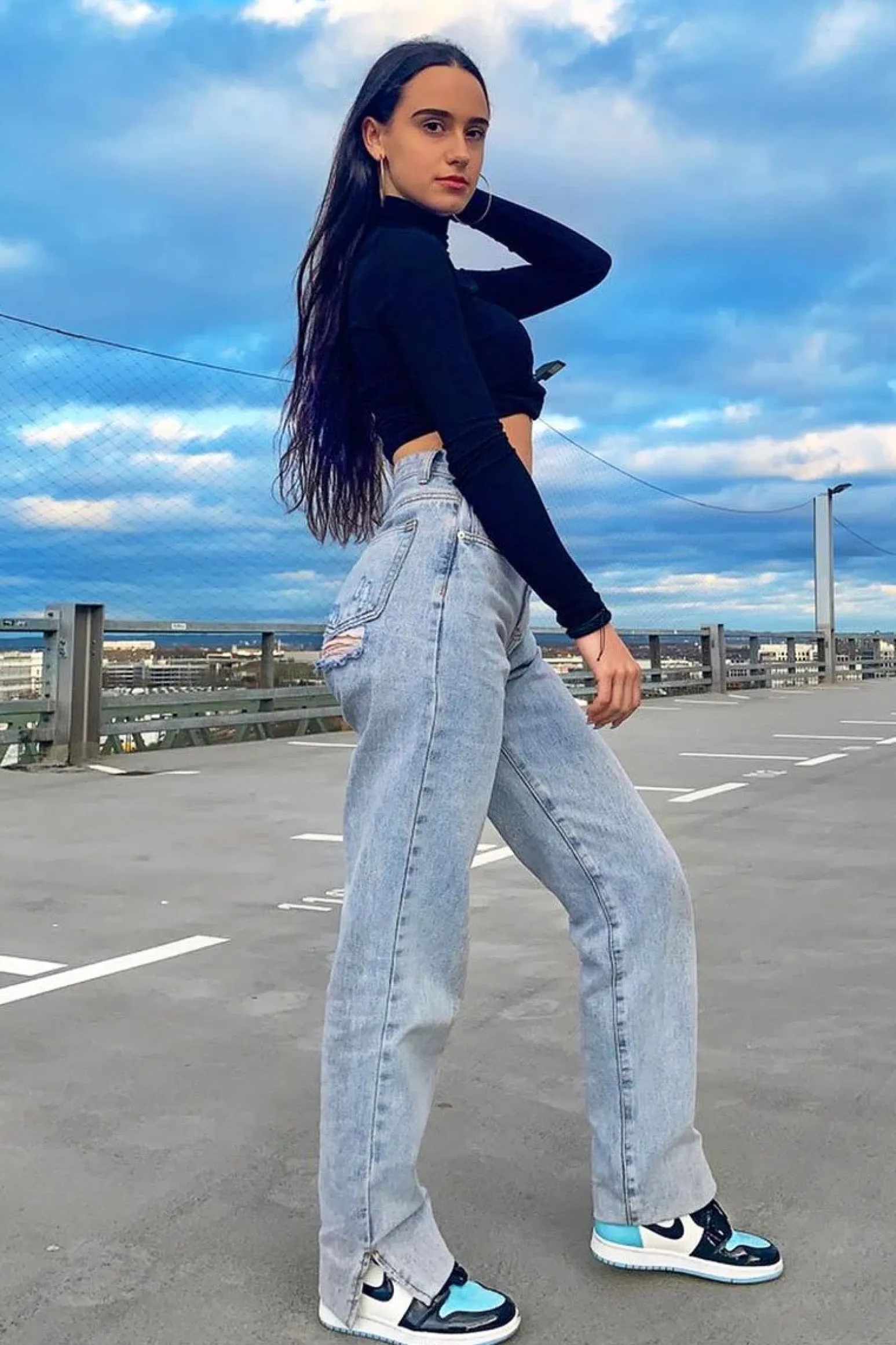 Rebellious Fashion Blue Bleached Distressed Back Denim Jeans - Imogen