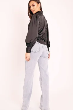 Rebellious Fashion Blue Bleached Distressed Back Denim Jeans - Imogen