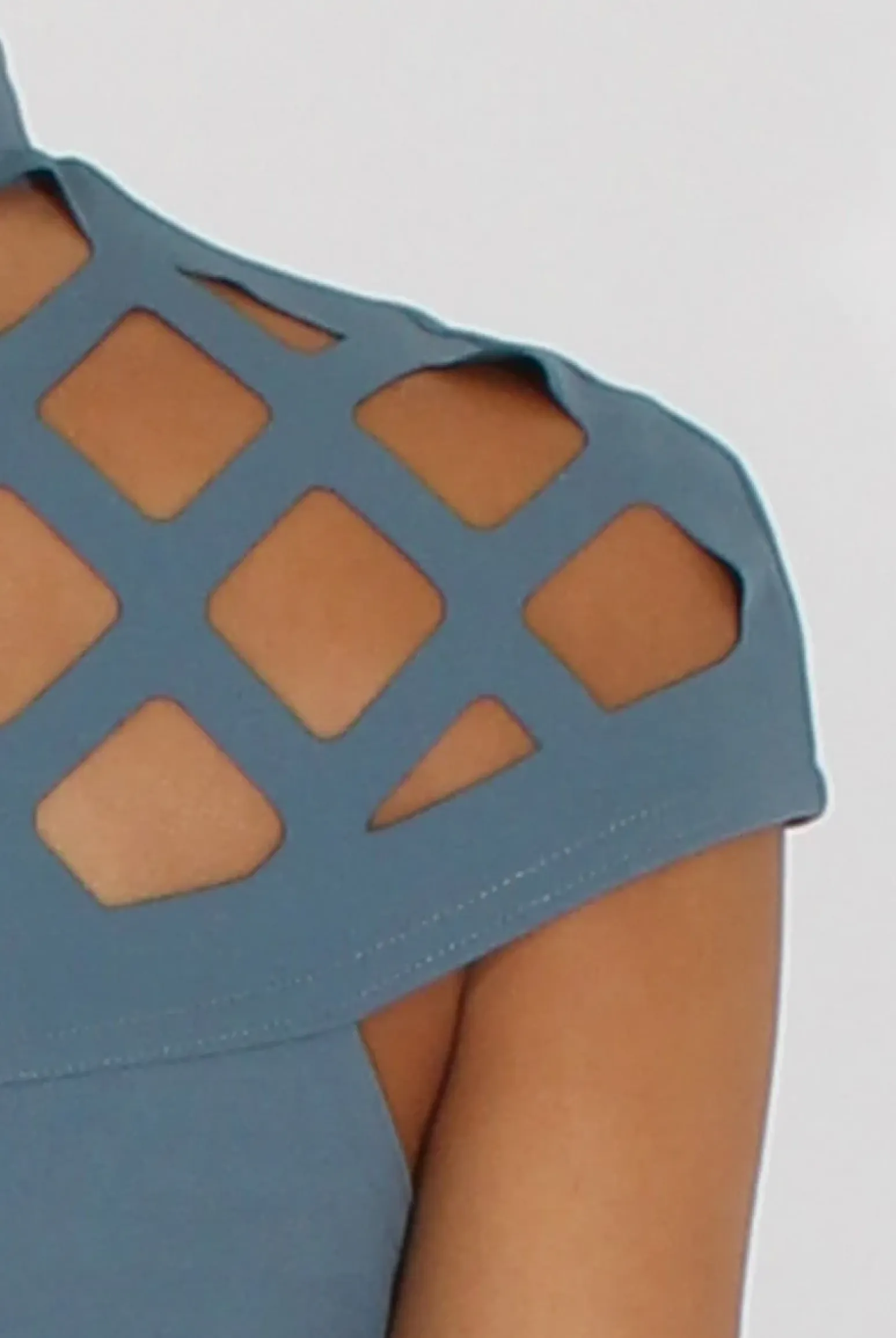 Rebellious Fashion Blue Cage Detail Jumpsuit - Aurelia