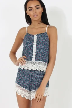 Rebellious Fashion Blue Crochet Co-Ord - Mackenzie
