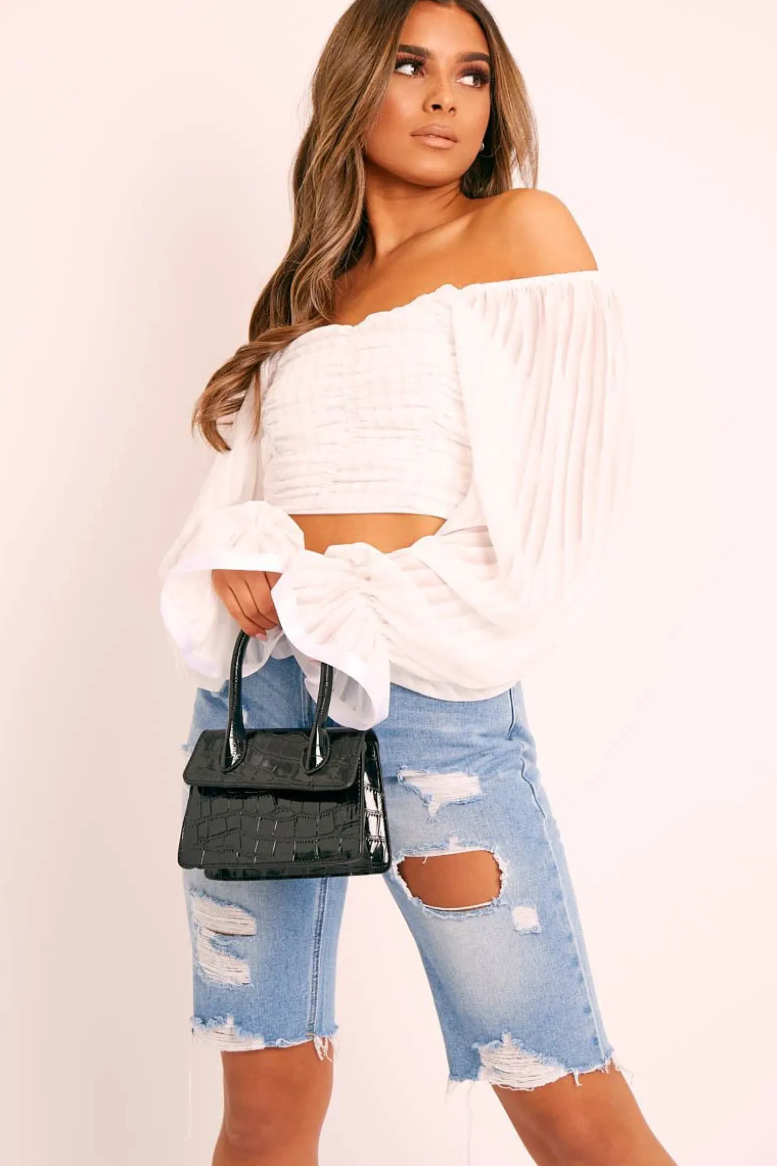 Rebellious Fashion Blue Distressed Boyfriend Denim Shorts - Calli