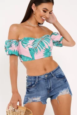 Rebellious Fashion Blue Distressed Denim High Waisted Shorts - Caryl