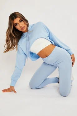 Rebellious Fashion Blue Extreme Cropped Hoodie - Kalissa